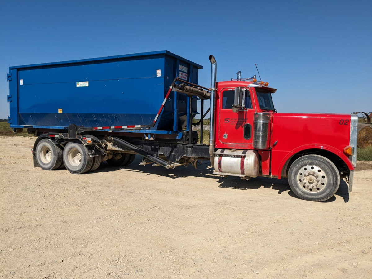 Sunflower Sanitation rolloff dumpster truck